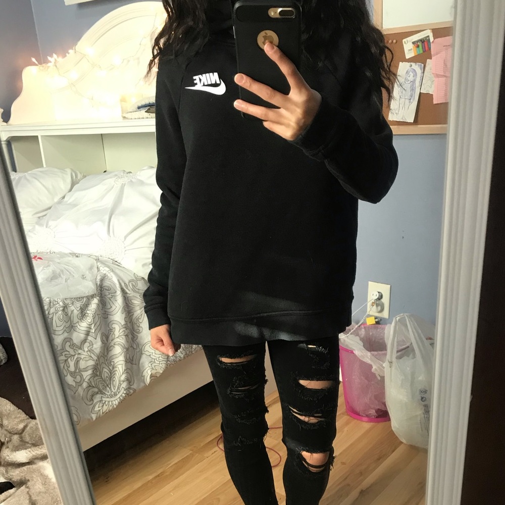 Black Nike turtleneck hoodie